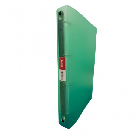 Caiet mecanic 4 inele - D25mm, coperti flexibile PP, Optima Flex - verde transparent