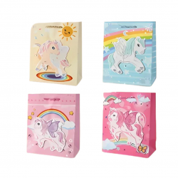 Punga cadou, carton 210gr, design Unicorn, 26x32x10cm, modele asortate