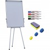 Pachet Flipchart magnetic, 70x100 cm Premium, inaltime ajustabila + accesorii: markere, burete, magneti